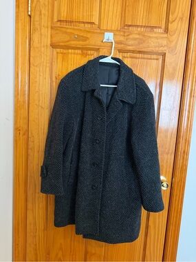 Classic Dark Gray Wool Blend Overcoat